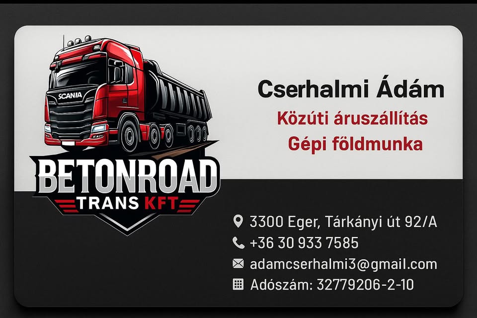 BetonRoad Trans Kft - Szállítás, gépi földmunka